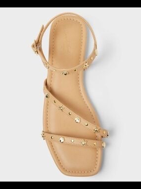 Women's Florence Embellished Ankle Strap Sandals with Memory Foam Insole Size 10